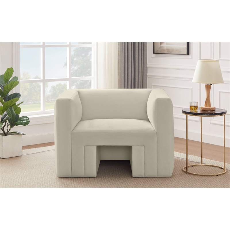 Meridian Furniture Henson Cream Velvet Chair