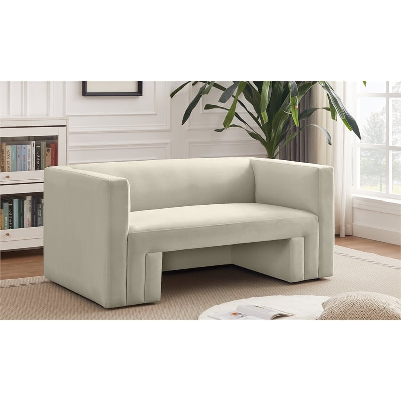 Meridian Furniture Henson Cream Velvet Loveseat