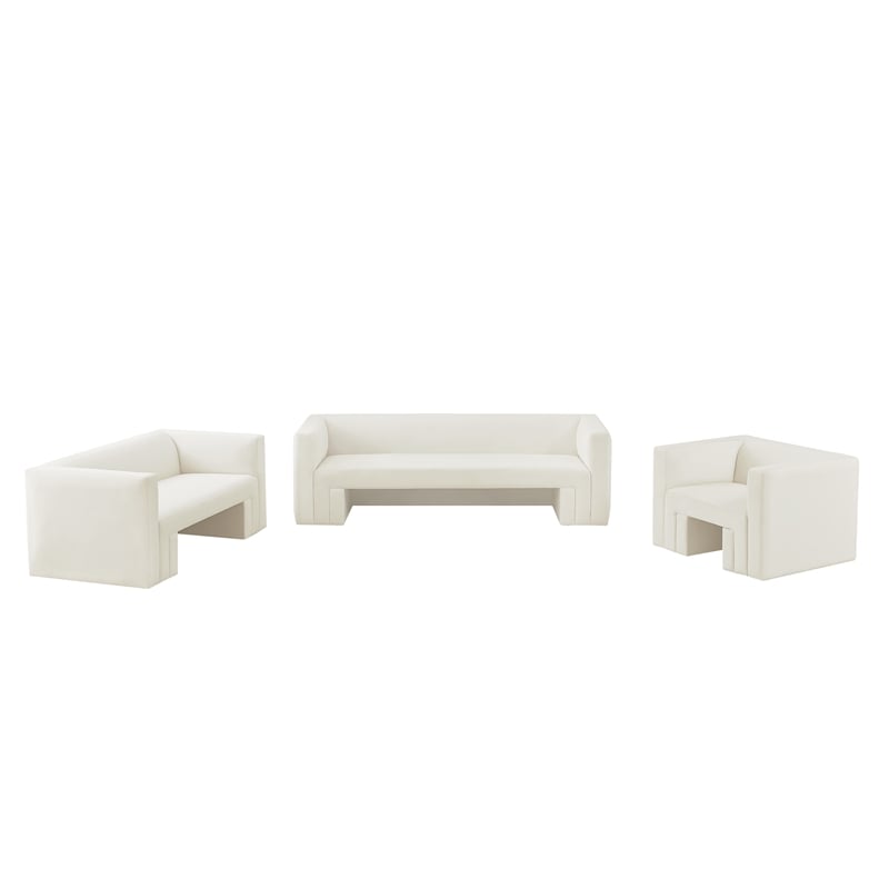 Meridian Furniture Henson Cream Velvet Loveseat