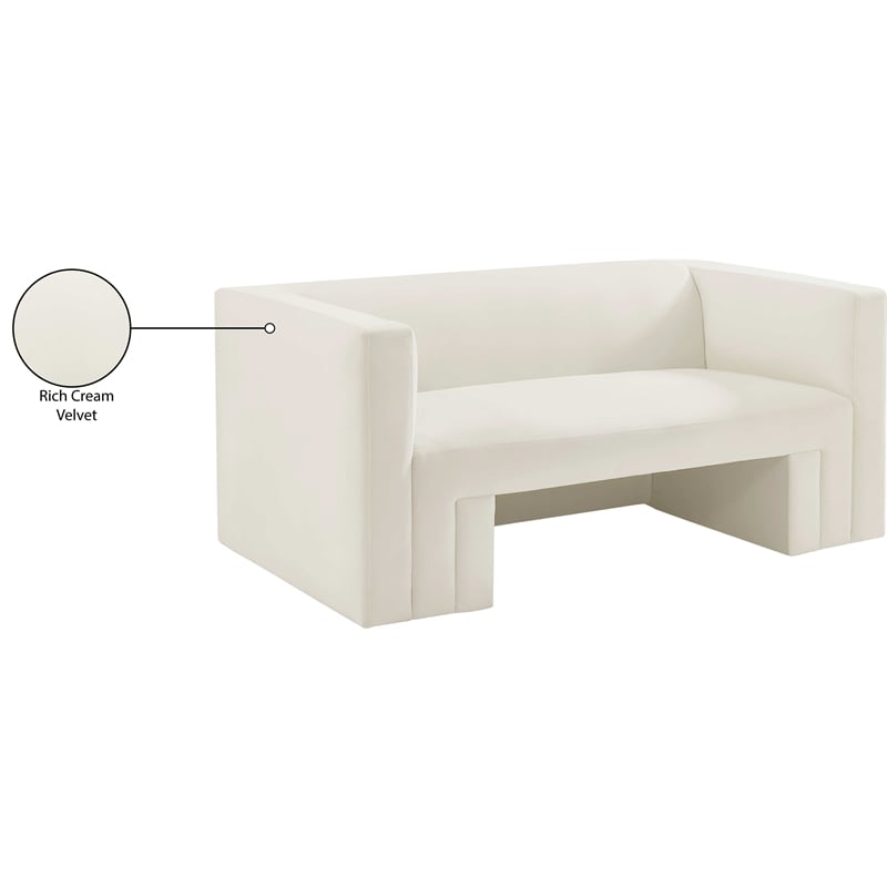 Meridian Furniture Henson Cream Velvet Loveseat