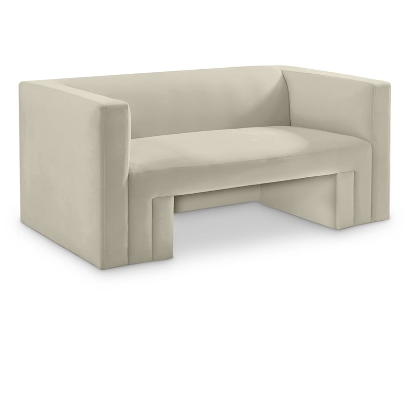 Meridian Furniture Henson Cream Velvet Loveseat