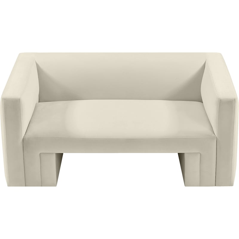 Meridian Furniture Henson Cream Velvet Loveseat