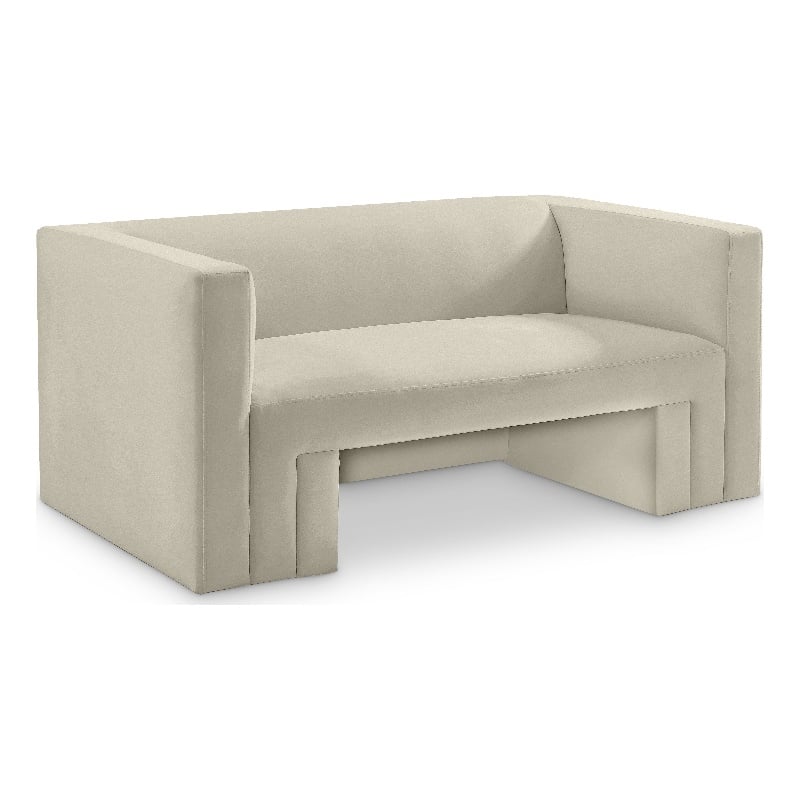 Meridian Furniture Henson Cream Velvet Loveseat