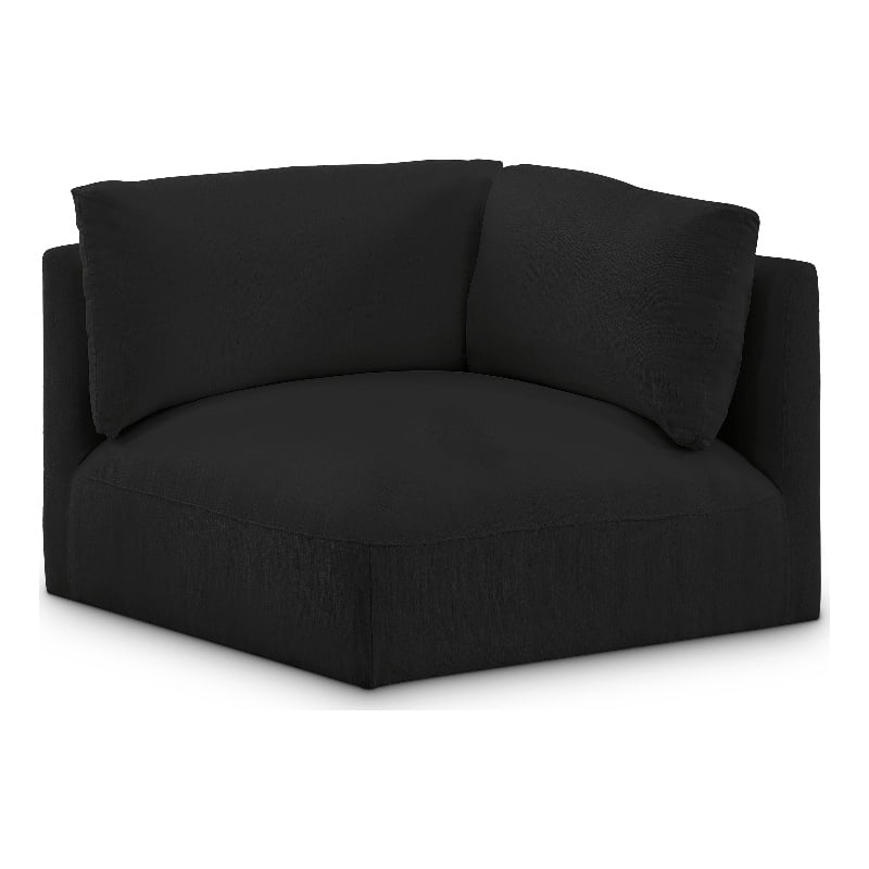 Meridian Furniture Ease Black Fabric Corner