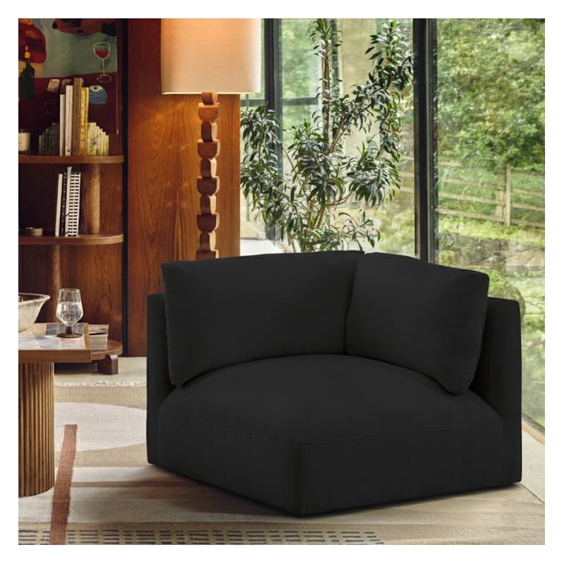 Meridian Furniture Ease Black Fabric Corner