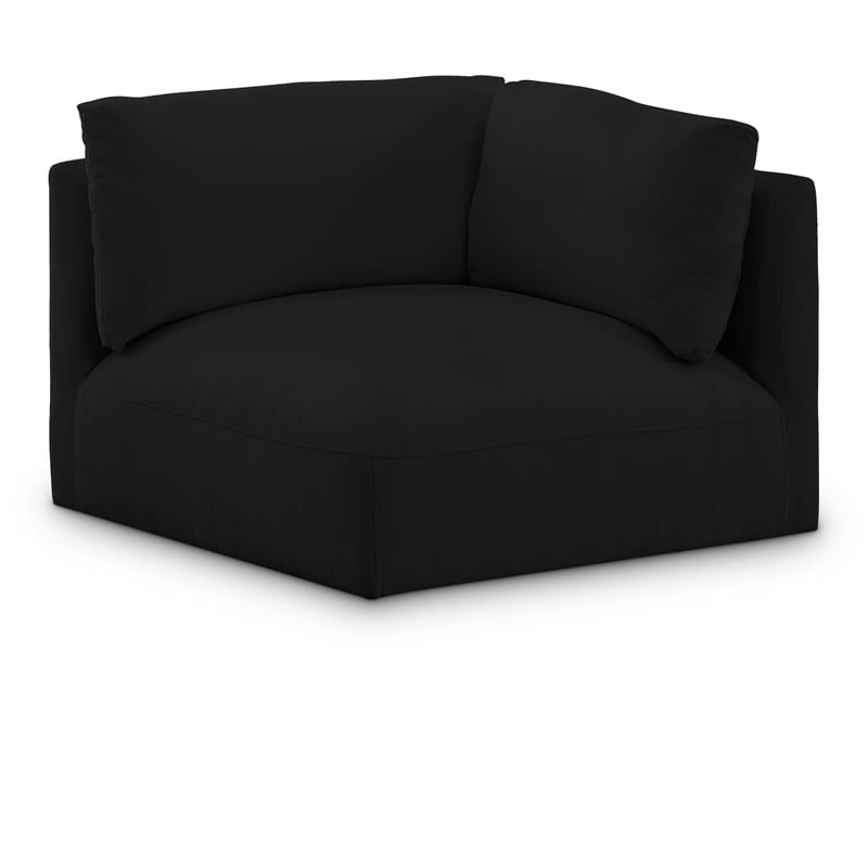 Meridian Furniture Ease Black Fabric Corner