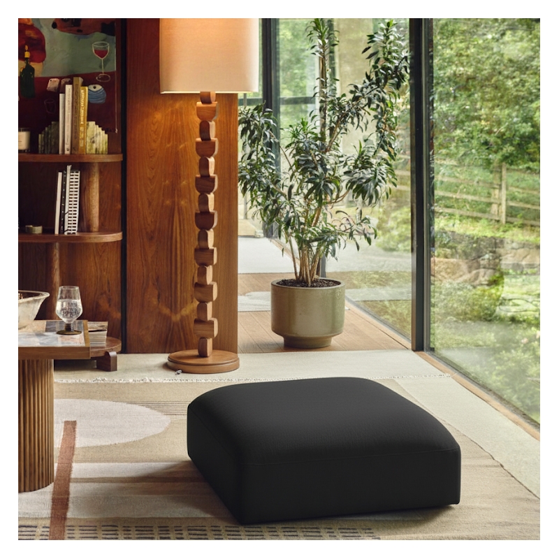 Meridian Furniture Ease Black Fabric Ottoman