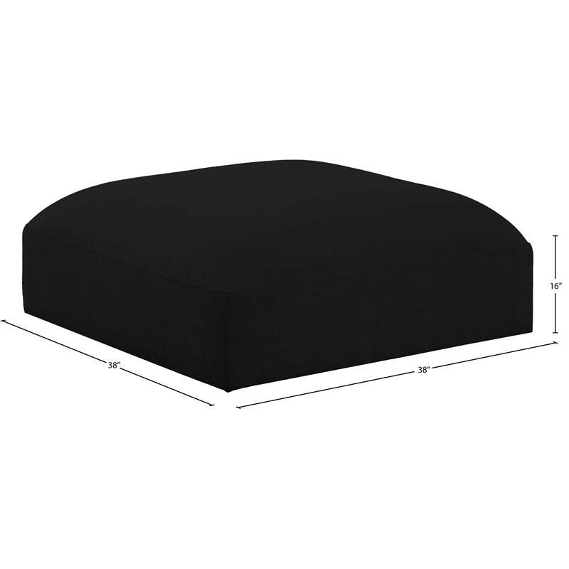 Meridian Furniture Ease Black Fabric Ottoman