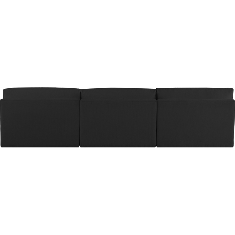 meridian furniture ease black fabric modular sofa