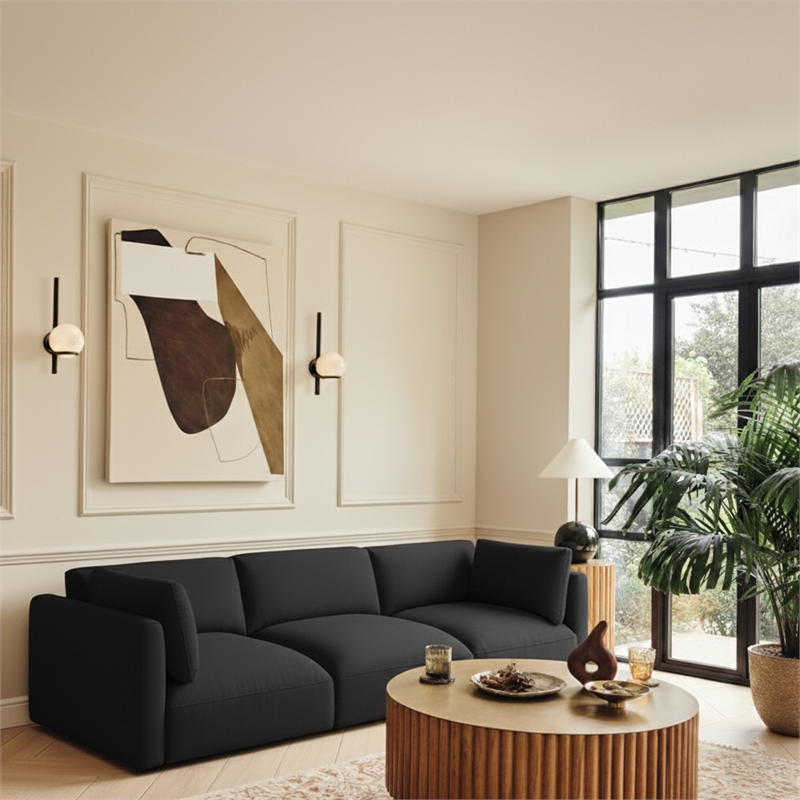 Meridian Furniture Ease Black Fabric Modular Sofa