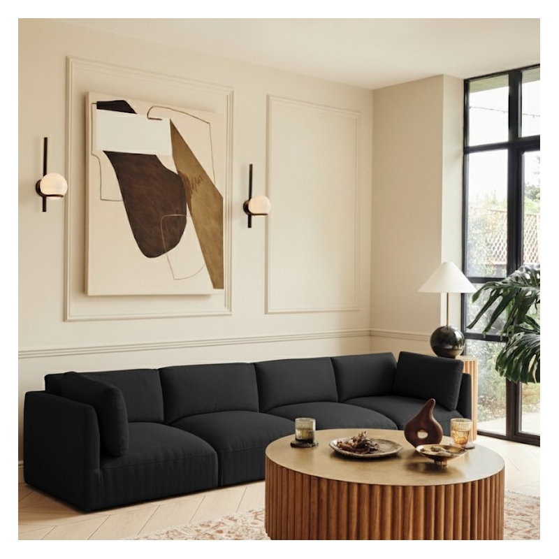 Meridian Furniture Ease Black Fabric Modular Sofa