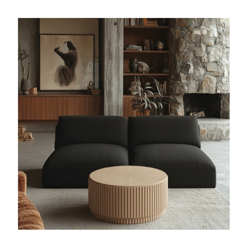 Meridian Furniture Ease Black Fabric Modular Sofa