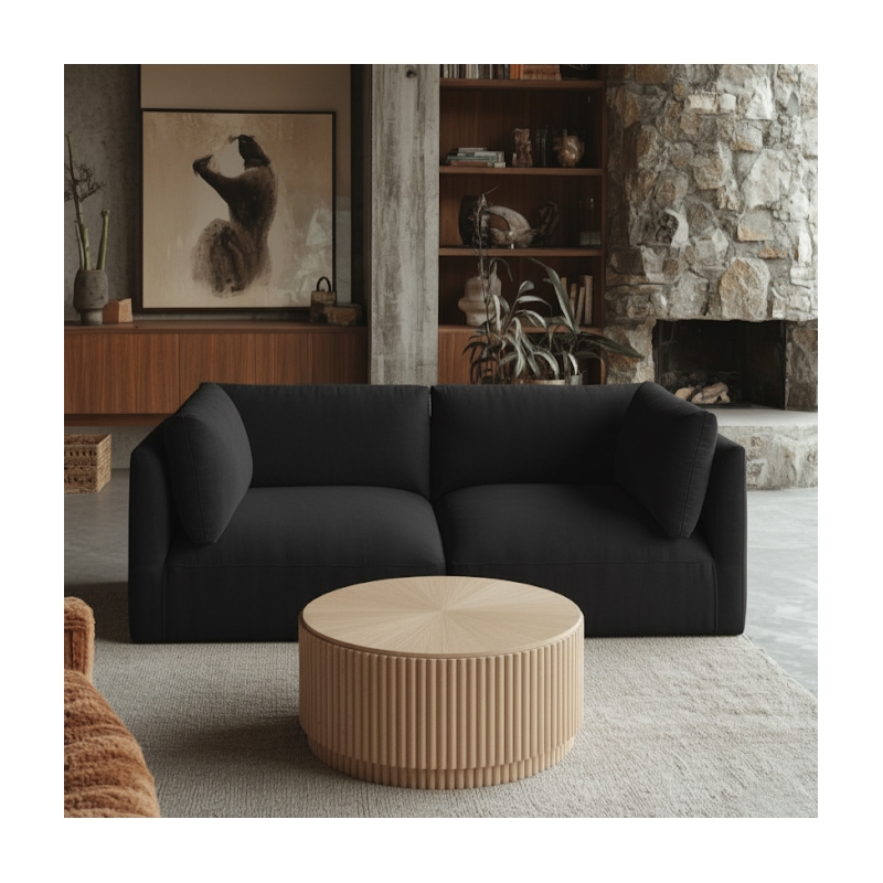 Meridian Furniture Ease Black Fabric Modular Sofa