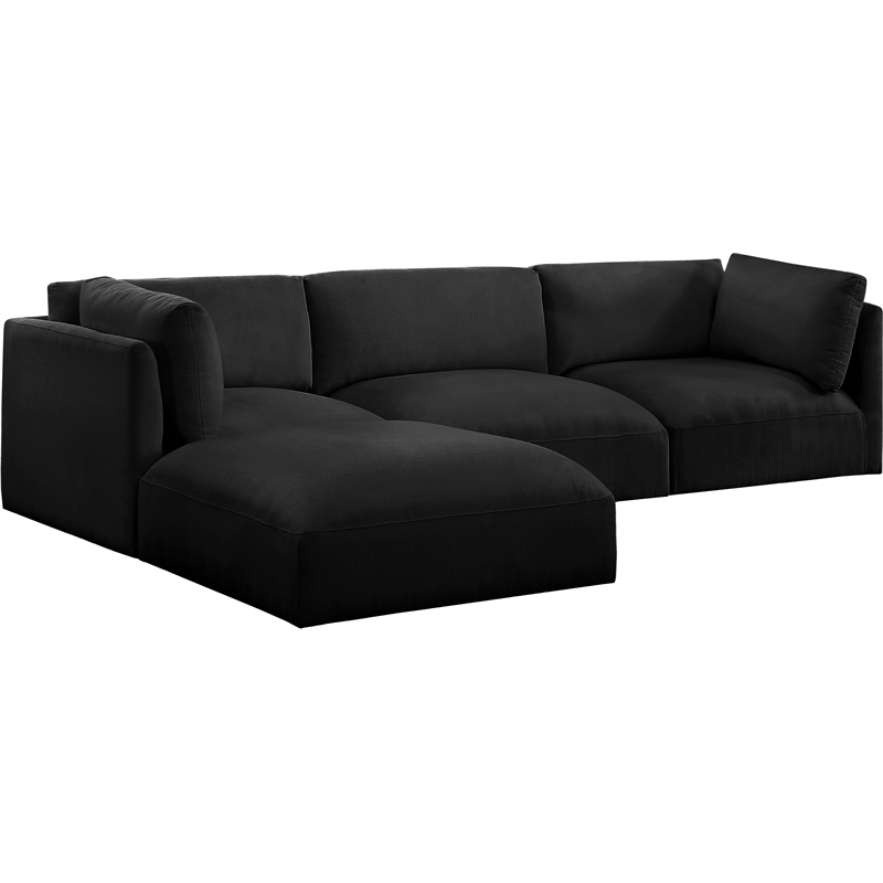 Meridian Furniture Ease Black Fabric Modular Sectional