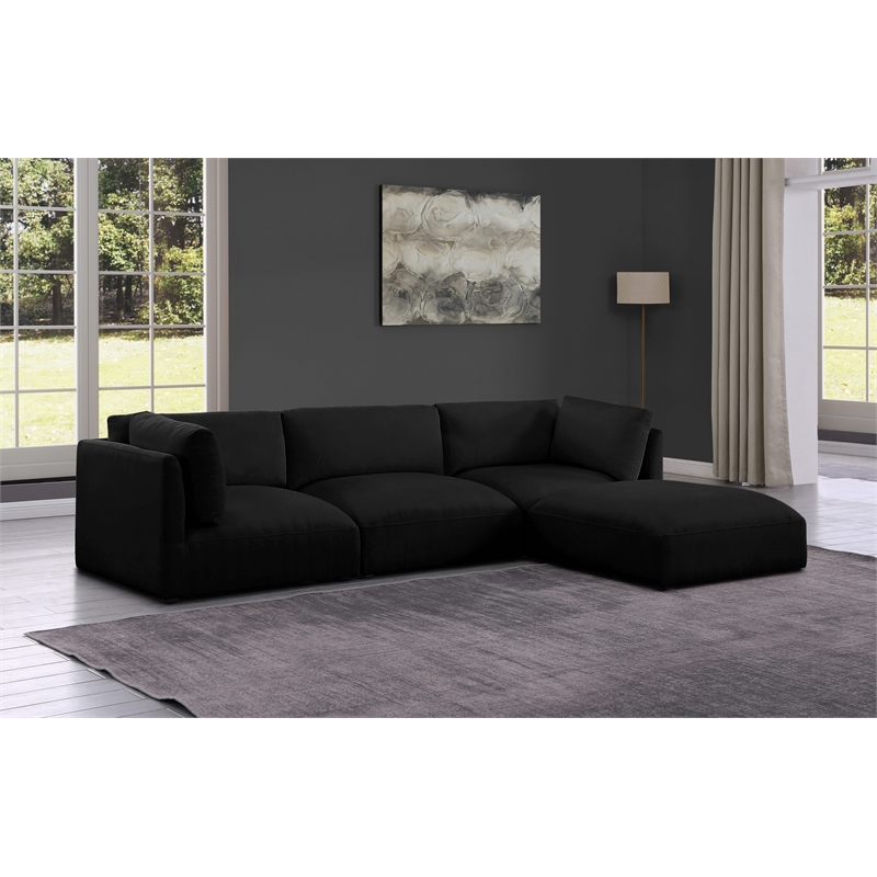Meridian Furniture Ease Black Fabric Modular Sectional