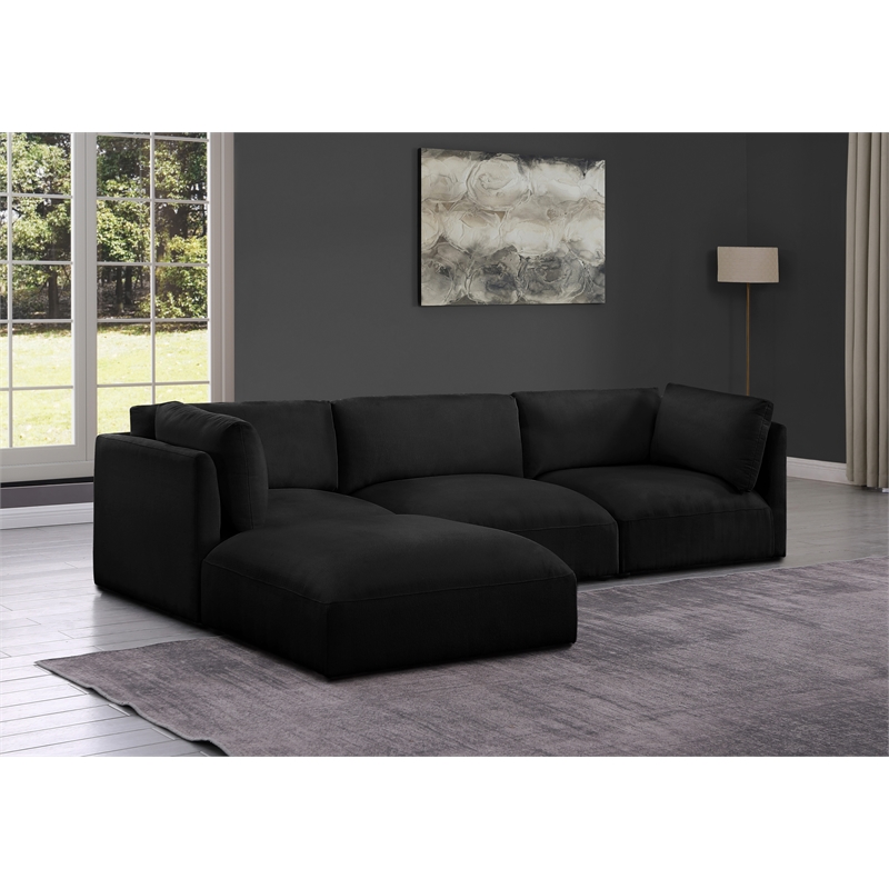 Meridian Furniture Ease Black Fabric Modular Sectional