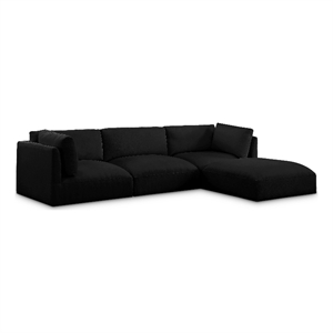 Meridian Furniture Ease Black Fabric Modular Sectional