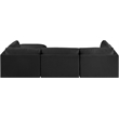 Meridian Furniture Ease Black Fabric Modular Sectional