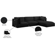 Meridian Furniture Ease Black Fabric Modular Sectional