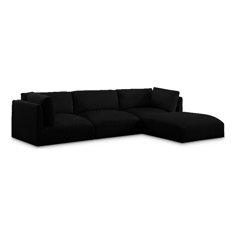 Meridian Furniture Ease Black Fabric Modular Sectional