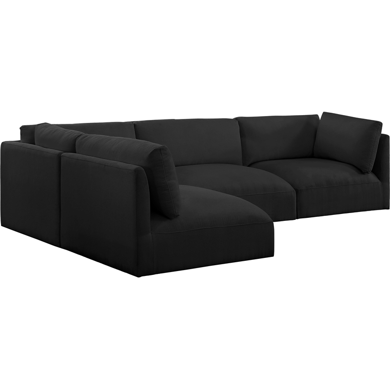 Meridian Furniture Ease Black Fabric Modular Sectional