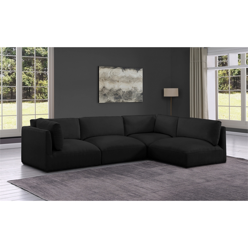 Meridian Furniture Ease Black Fabric Modular Sectional
