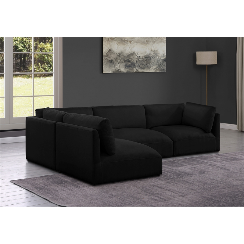 Meridian Furniture Ease Black Fabric Modular Sectional