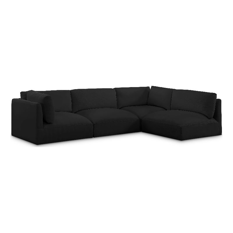 Meridian Furniture Ease Black Fabric Modular Sectional