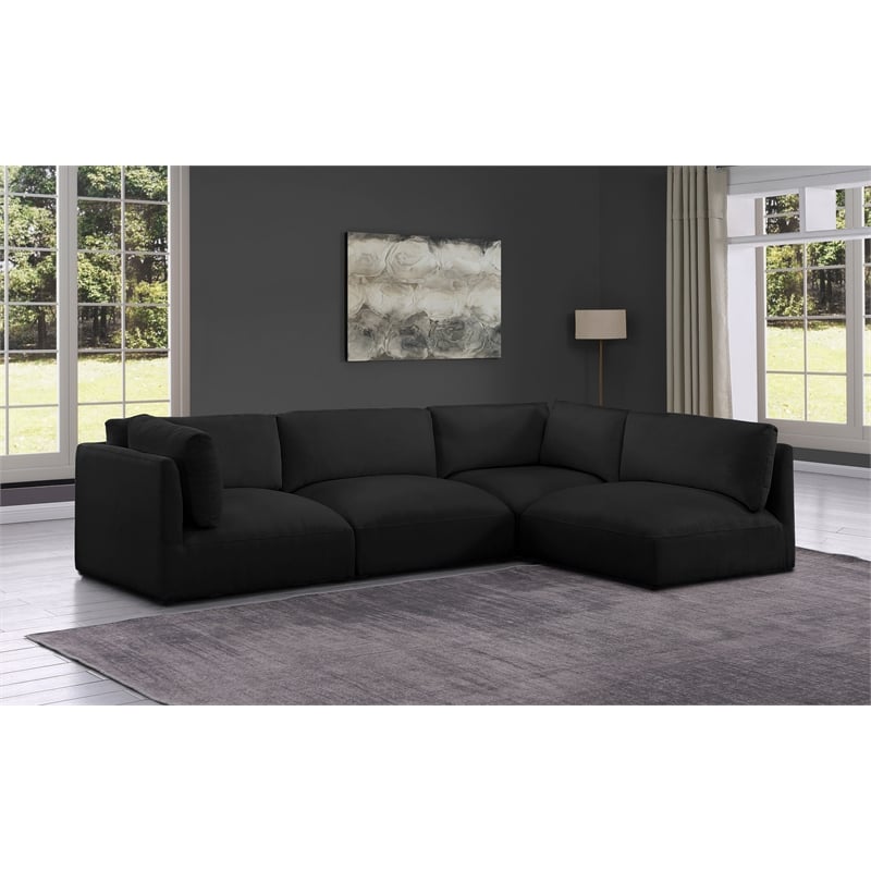 Meridian Furniture Ease Black Fabric Modular Sectional