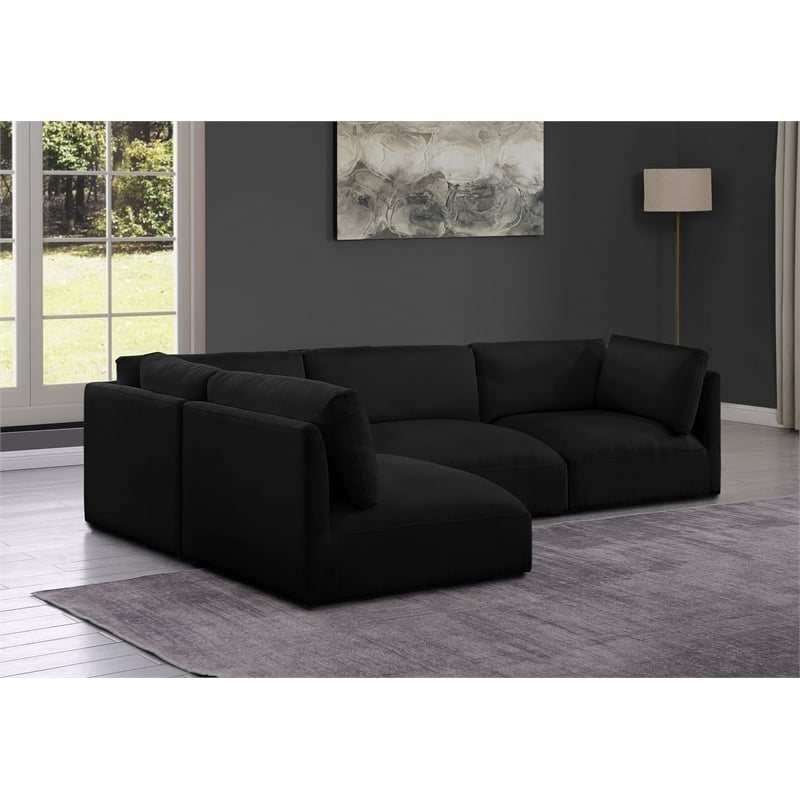 Meridian Furniture Ease Black Fabric Modular Sectional