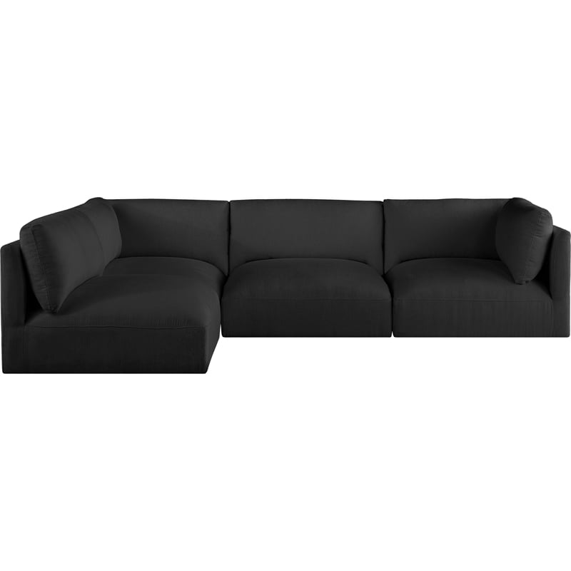 Meridian Furniture Ease Black Fabric Modular Sectional