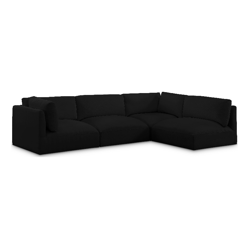 Meridian Furniture Ease Black Fabric Modular Sectional
