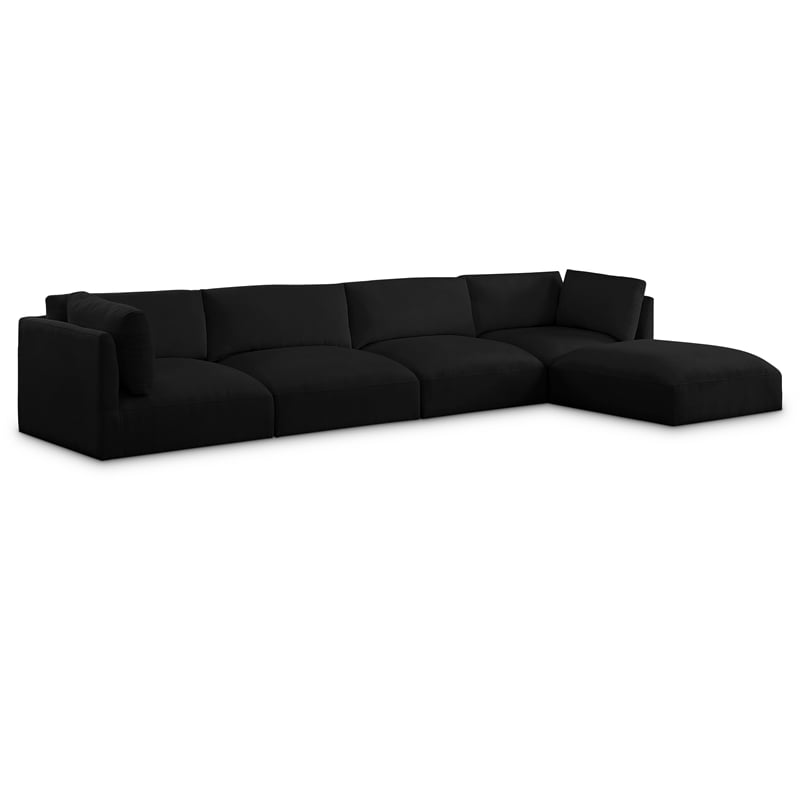 Meridian Furniture Ease Black Fabric Modular Sectional