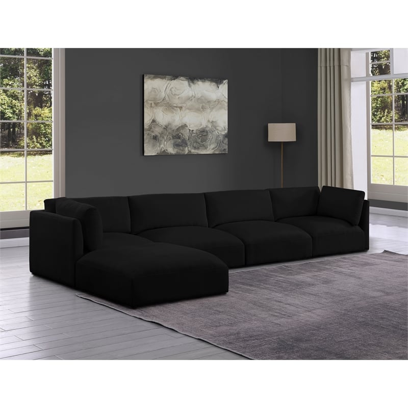 Meridian Furniture Ease Black Fabric Modular Sectional