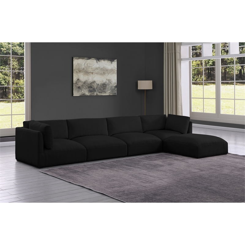 Meridian Furniture Ease Black Fabric Modular Sectional