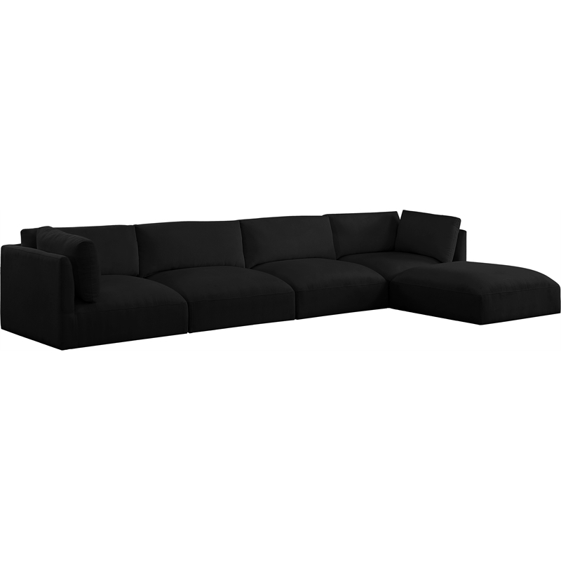 Meridian Furniture Ease Black Fabric Modular Sectional