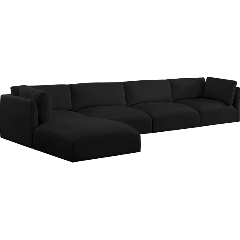 Meridian Furniture Ease Black Fabric Modular Sectional