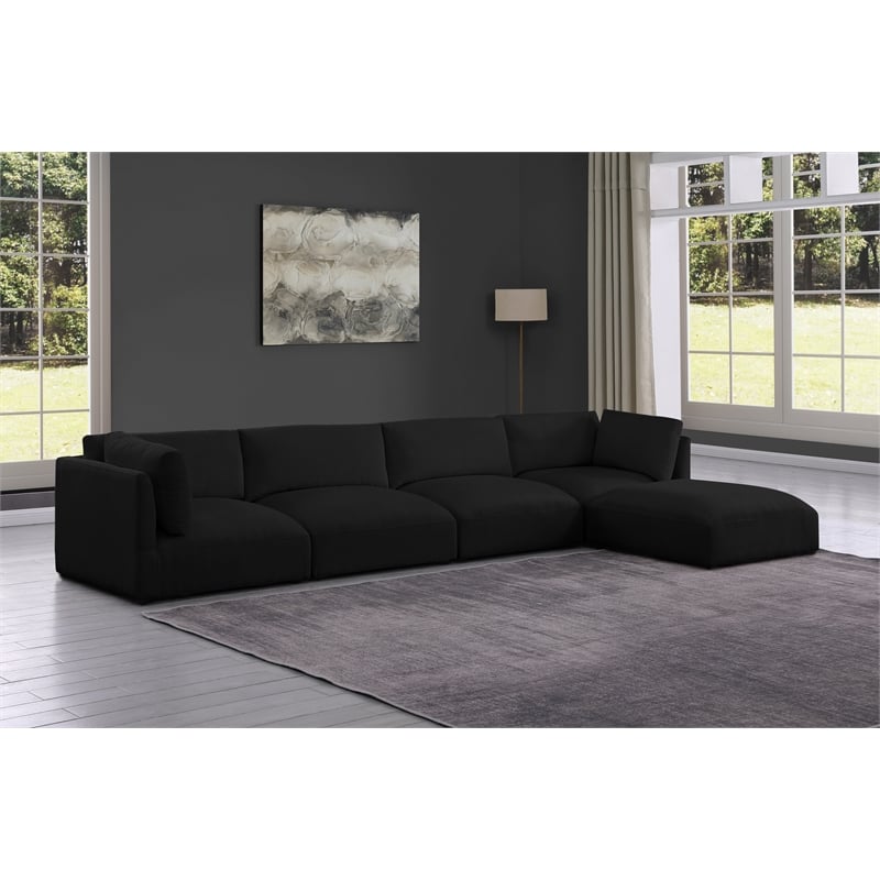 Meridian Furniture Ease Black Fabric Modular Sectional