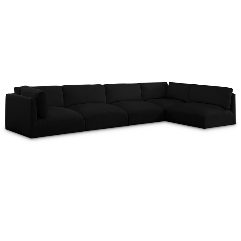 Meridian Furniture Ease Black Fabric Modular Sectional