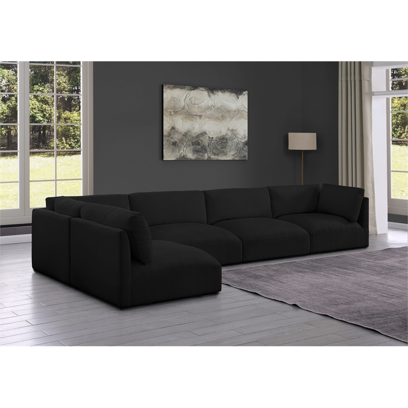 Meridian Furniture Ease Black Fabric Modular Sectional