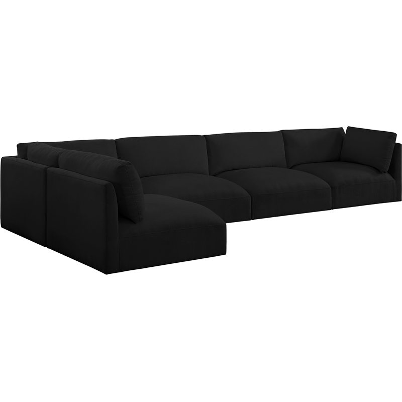 Meridian Furniture Ease Black Fabric Modular Sectional
