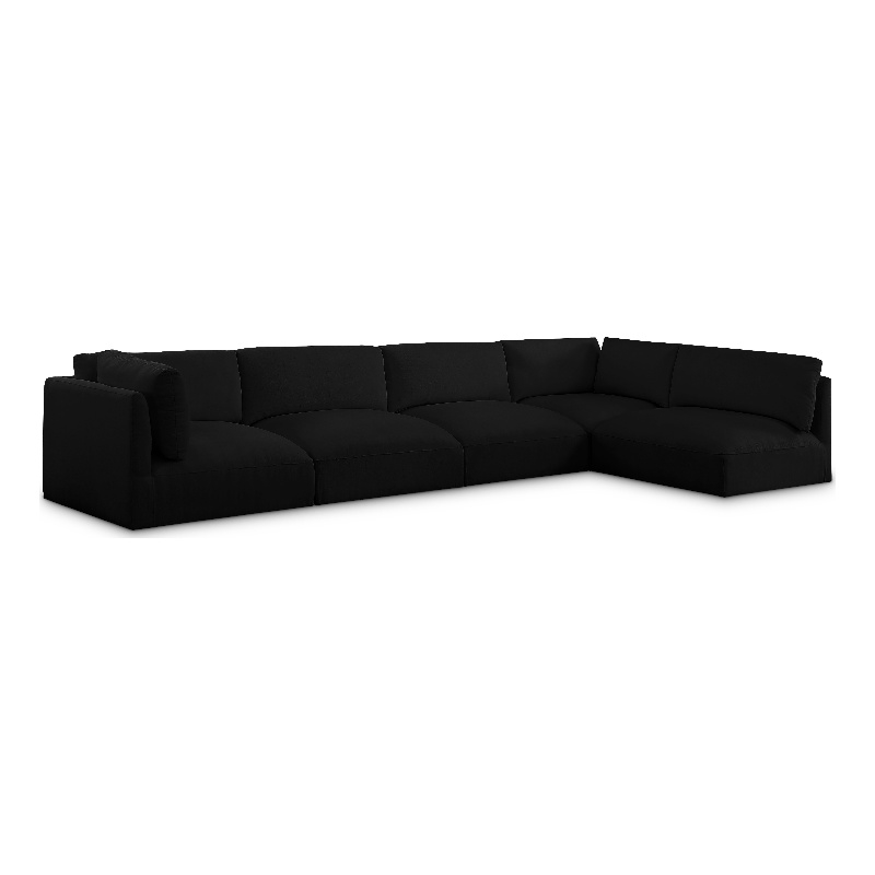 Meridian Furniture Ease Black Fabric Modular Sectional