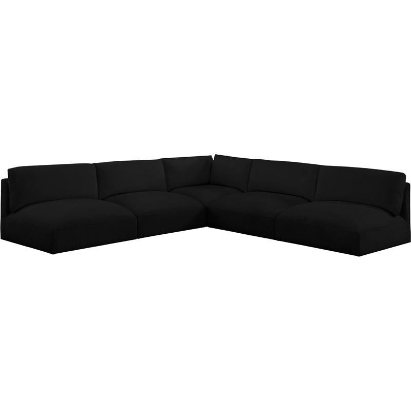 Meridian Furniture Ease Black Fabric Modular Sectional