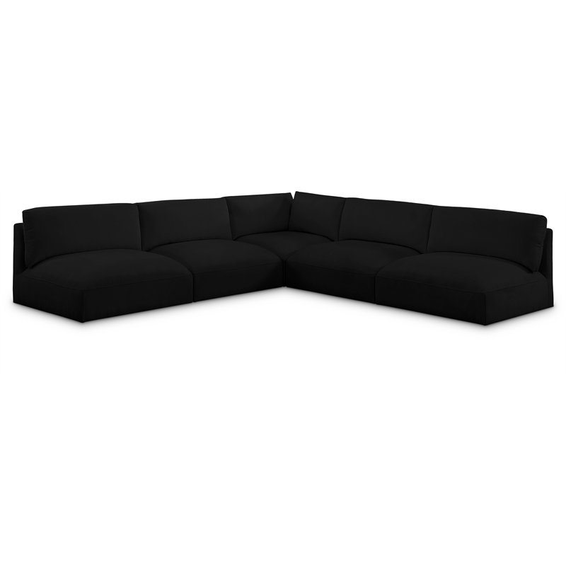 Meridian Furniture Ease Black Fabric Modular Sectional