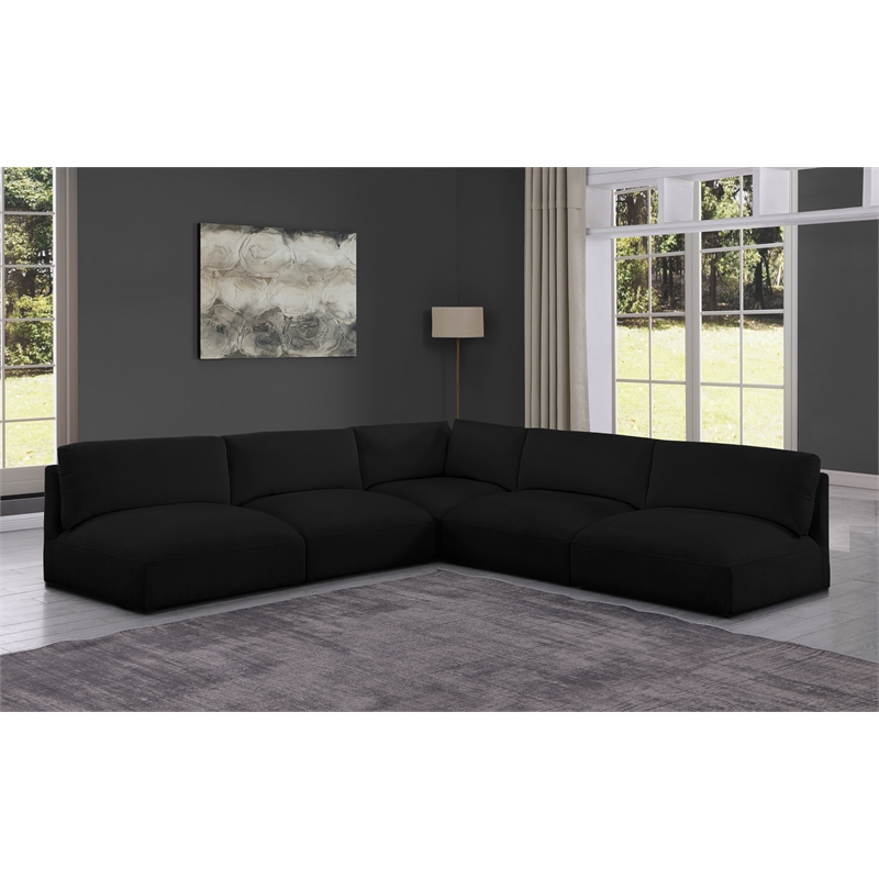Meridian Furniture Ease Black Fabric Modular Sectional