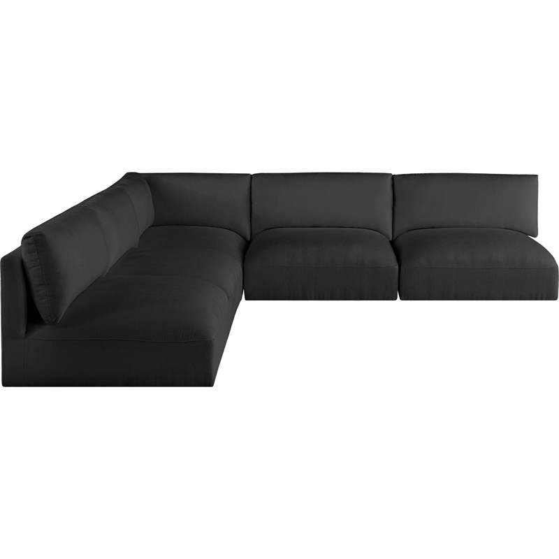 Meridian Furniture Ease Black Fabric Modular Sectional
