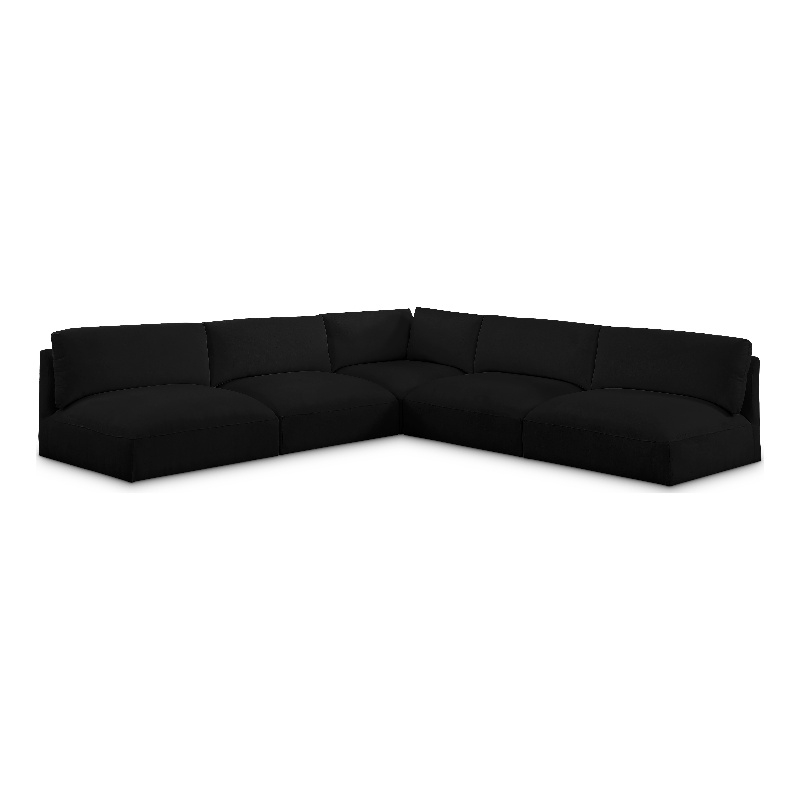 Meridian Furniture Ease Black Fabric Modular Sectional