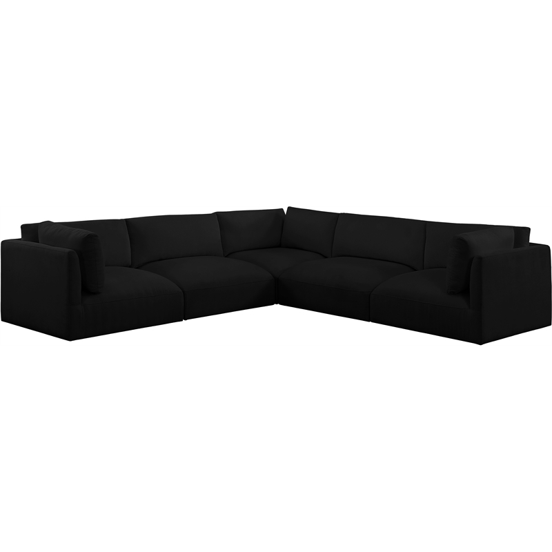 Meridian Furniture Ease Black Fabric Modular Sectional