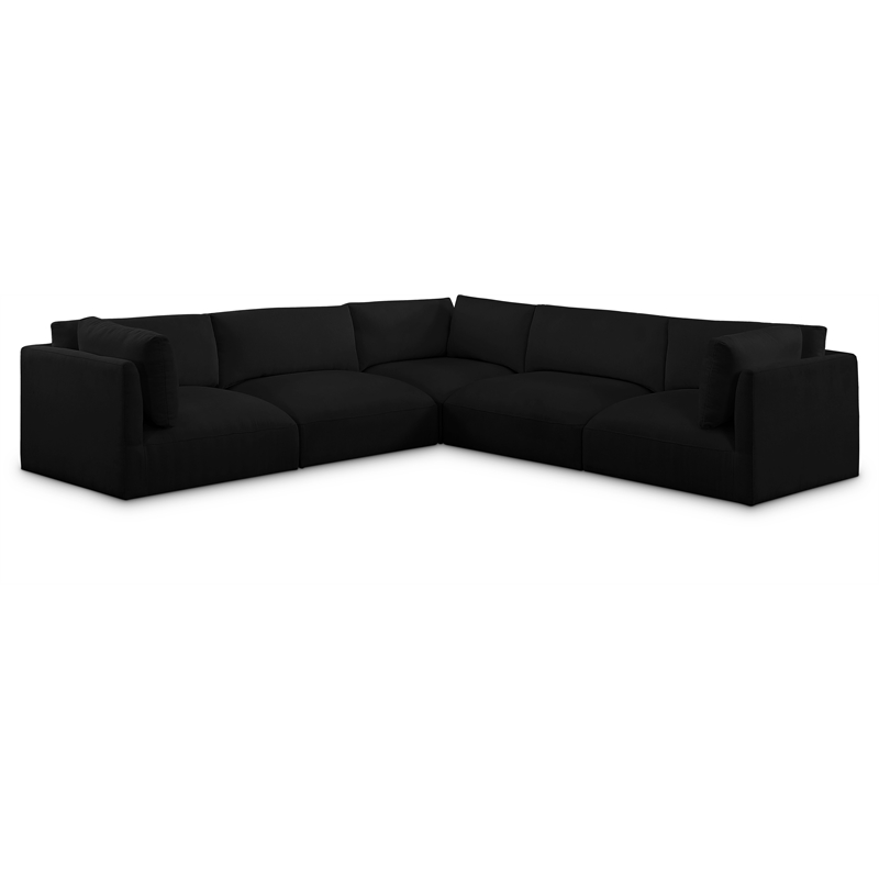 Meridian Furniture Ease Black Fabric Modular Sectional