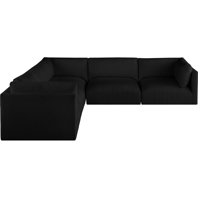 Meridian Furniture Ease Black Fabric Modular Sectional